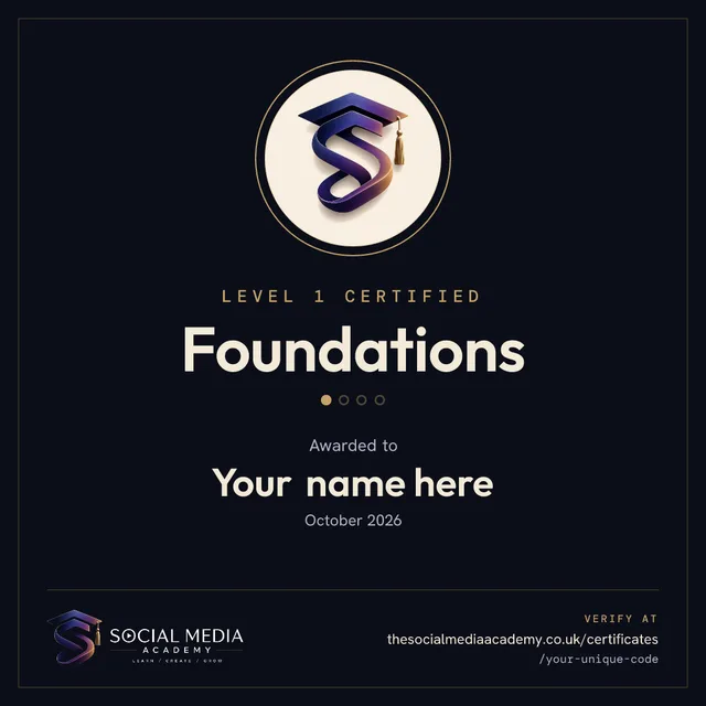 A sample Level 1 Foundations badge